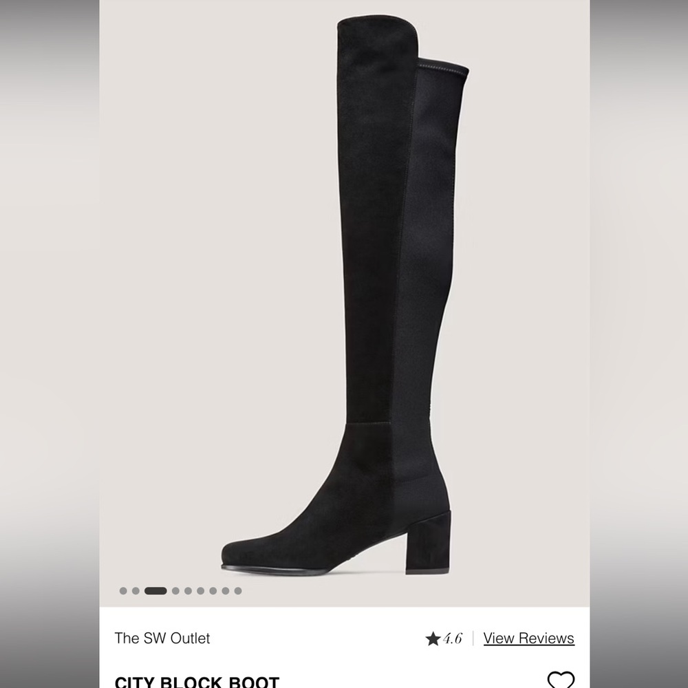 Stuart Weitzman over the knee black city block boots size 8